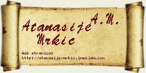 Atanasije Mrkić vizit kartica